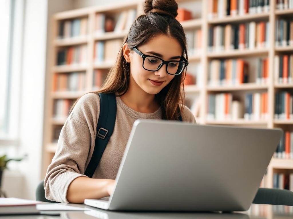 University researcher working on a laptop